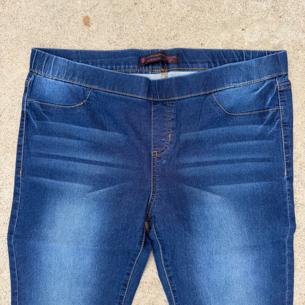 No Boundaries Jeggings Women XL Blue Dark Wash Pull On Stretch Casual Jeans - Picture 9 of 14